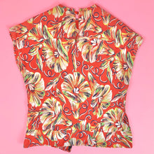Load image into Gallery viewer, 1940s Cold Rayon Tropical Floral Blouse
