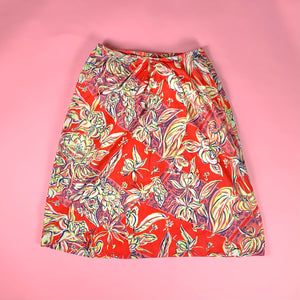 1940s Tropical Print Sarong Style Wrap Skirt