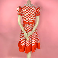 Load image into Gallery viewer, 1950s Puff Sleeve Nautical Rope Dress w/ Organdy Ruffles
