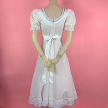 Load image into Gallery viewer, 1970s Gunne Sax Renaissance Style Lace Up Dress w/ Eyelet &amp; Ribbons
