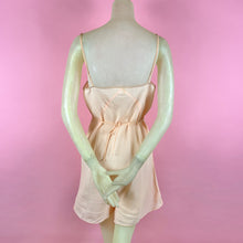 Load image into Gallery viewer, 1930s Deadstock Light Pink Silk Step-In w/ Lace Insert, Leaves &amp; Bow
