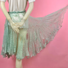 Load image into Gallery viewer, 1930s Thrashed Sea Foam Mohair Knit Punk Skirt
