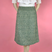 Load image into Gallery viewer, 1960s Greek Key Woven Wool Skirt
