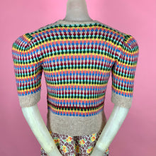 Load image into Gallery viewer, 1930s/1940s Rainbow Fair Isle Knit Cardigan
