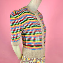 Load image into Gallery viewer, 1930s/1940s Rainbow Fair Isle Knit Cardigan
