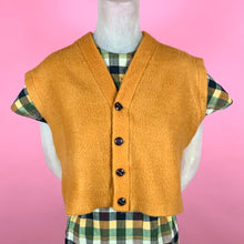 Load image into Gallery viewer, 1940s Fuzzy Mustard Fleece Knit Sportswear Vest
