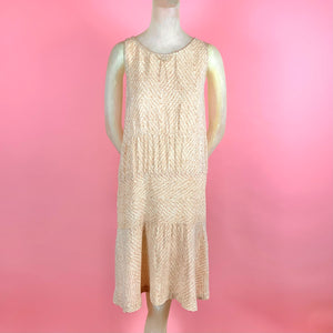 1920s Trompe L'oeil Knit Effect Dress