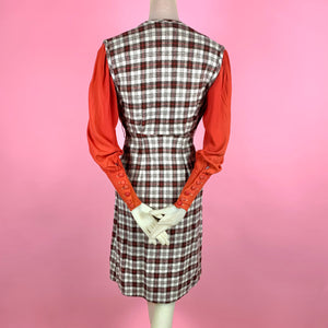 1940s Wool Plaid Pinafore