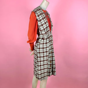 1940s Wool Plaid Pinafore