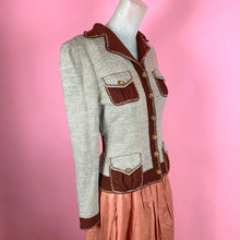 Load image into Gallery viewer, 1930s Colorblock Knit Sportswear Jacket w/ Trompe L&#39;oeil Details
