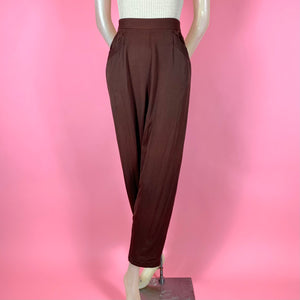 1940s Chocolate Brown Rayon "Relax Slax" Trousers