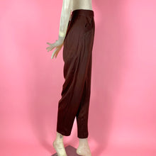 Load image into Gallery viewer, 1940s Chocolate Brown Rayon &quot;Relax Slax&quot; Trousers
