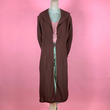 Load image into Gallery viewer, Early 1930s Chocolate Brown Rayon Duster
