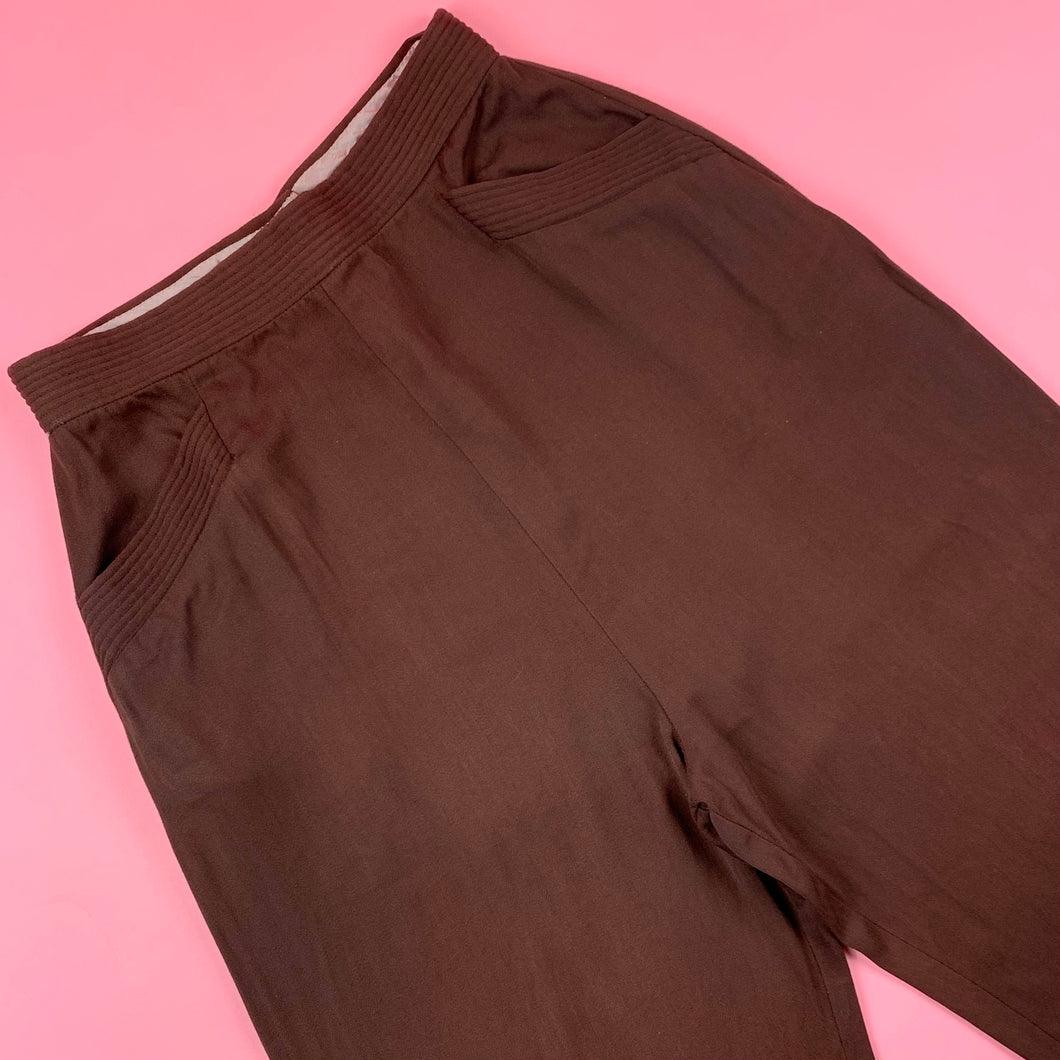 1940s Chocolate Brown Rayon 