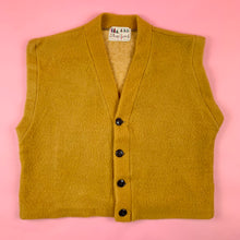 Load image into Gallery viewer, 1940s Fuzzy Mustard Fleece Knit Sportswear Vest
