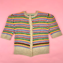 Load image into Gallery viewer, 1930s/1940s Rainbow Fair Isle Knit Cardigan
