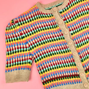 1930s/1940s Rainbow Fair Isle Knit Cardigan