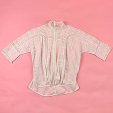 Load image into Gallery viewer, Edwardian Cotton Eyelet &amp; Lace Blouse
