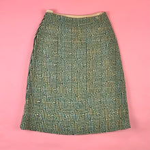 Load image into Gallery viewer, 1960s Greek Key Woven Wool Skirt
