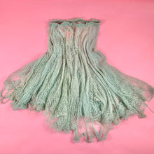 Load image into Gallery viewer, 1930s Thrashed Sea Foam Mohair Knit Punk Skirt
