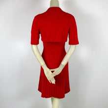 Load image into Gallery viewer, 1940s 5 Piece Red Wool Knit Set w/ White Fur Trim
