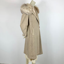 Load image into Gallery viewer, 1950s does 1930s Wool Tweed Coat w/ Oversized Fox Fur Collar
