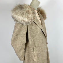 Load image into Gallery viewer, 1950s does 1930s Wool Tweed Coat w/ Oversized Fox Fur Collar
