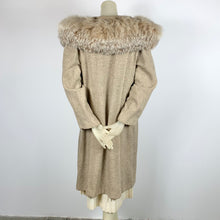 Load image into Gallery viewer, 1950s does 1930s Wool Tweed Coat w/ Oversized Fox Fur Collar
