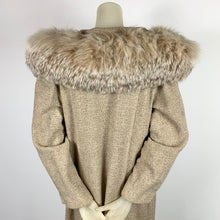 Load image into Gallery viewer, 1950s does 1930s Wool Tweed Coat w/ Oversized Fox Fur Collar
