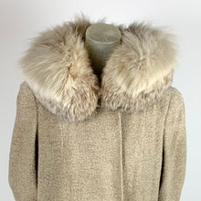 Load image into Gallery viewer, 1950s does 1930s Wool Tweed Coat w/ Oversized Fox Fur Collar
