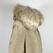 Load image into Gallery viewer, 1950s does 1930s Wool Tweed Coat w/ Oversized Fox Fur Collar
