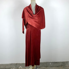 Load image into Gallery viewer, 1920s/ 1930s Silk Velvet Draped Wrap Dress/ Robe
