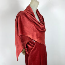 Load image into Gallery viewer, 1920s/ 1930s Silk Velvet Draped Wrap Dress/ Robe
