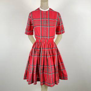 1950s Woven Plaid 2 pc Set