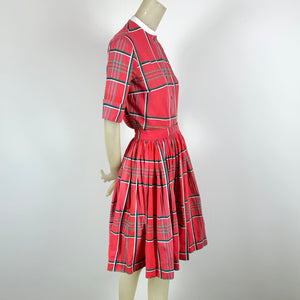 1950s Woven Plaid 2 pc Set