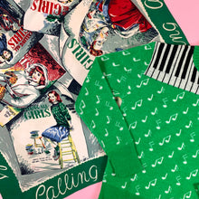 Load image into Gallery viewer, 1940s Green Jacquard Novelty Sweater w/ Piano Keys &amp; Music Notes
