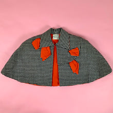 Load image into Gallery viewer, 1940s Mademoiselle Juliette Tweed Cape w/ Big Red Bows
