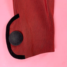 Load image into Gallery viewer, 1950s Red/Black Faille Princess Coat w/ Oversized Buttons
