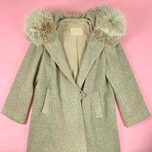 Load image into Gallery viewer, 1950s does 1930s Wool Tweed Coat w/ Oversized Fox Fur Collar
