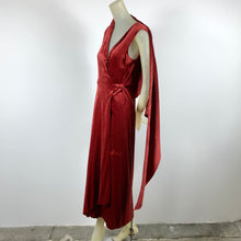 Load image into Gallery viewer, 1920s/ 1930s Silk Velvet Draped Wrap Dress/ Robe
