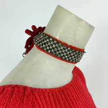 Load image into Gallery viewer, 1930s Department Store Christmas Display Rhinestone &amp; Velvet Choker
