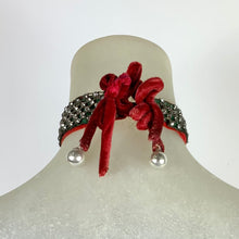 Load image into Gallery viewer, 1930s Department Store Christmas Display Rhinestone &amp; Velvet Choker
