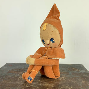1950s Peach Velvet Elf On The Shelf Pixie Doll