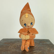 Load image into Gallery viewer, 1950s Peach Velvet Elf On The Shelf Pixie Doll
