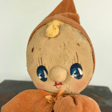 Load image into Gallery viewer, 1950s Peach Velvet Elf On The Shelf Pixie Doll
