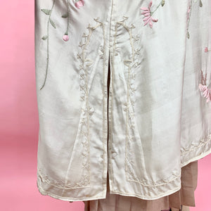 Edwardian Japanese Silk Embroidered Evening Coat