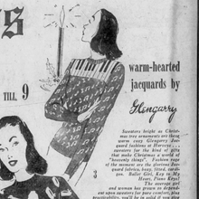 Load image into Gallery viewer, 1940s Green Jacquard Novelty Sweater w/ Piano Keys &amp; Music Notes
