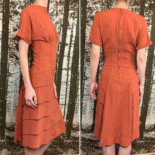 Load image into Gallery viewer, 1940s Rust Rayon Crepe Dress
