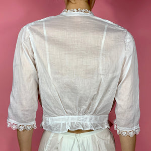 Edwardian Cotton Voile Blouse With Exquisite Lacework