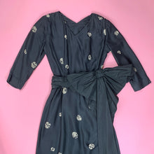 Load image into Gallery viewer, 1940s Printed Silk Dress With Sash
